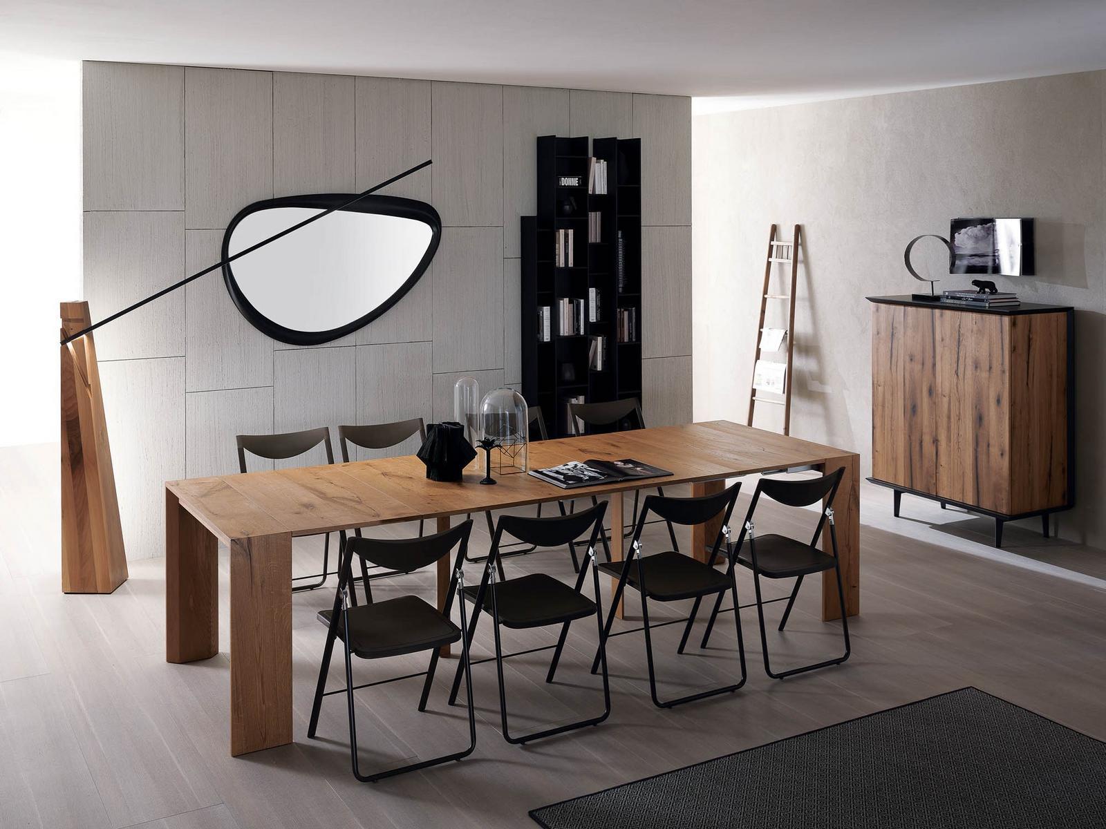 GOLIA Extending rectangular walnut console table