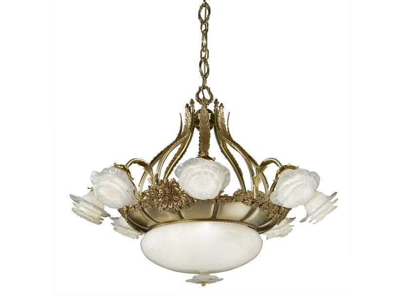 ROSE 701/8+3 French Gold chandelier with glasses