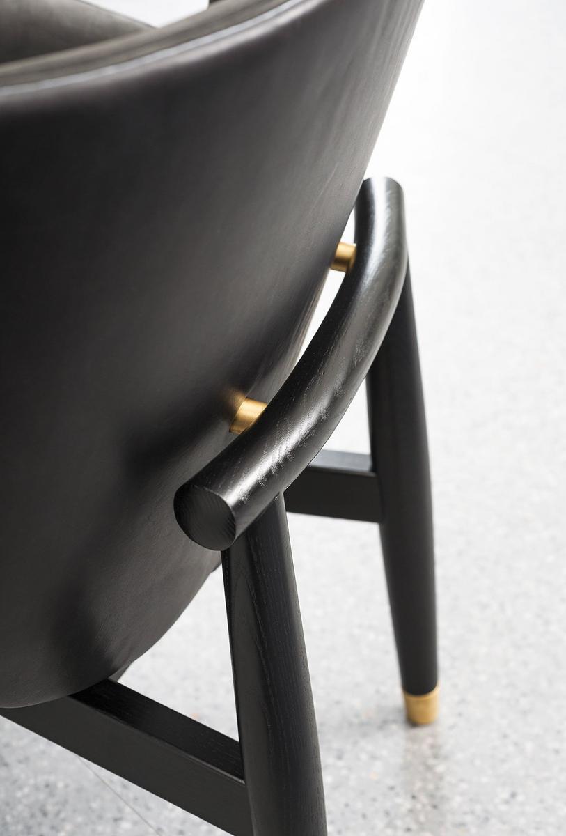 JORGEN Leather armchair with armrests