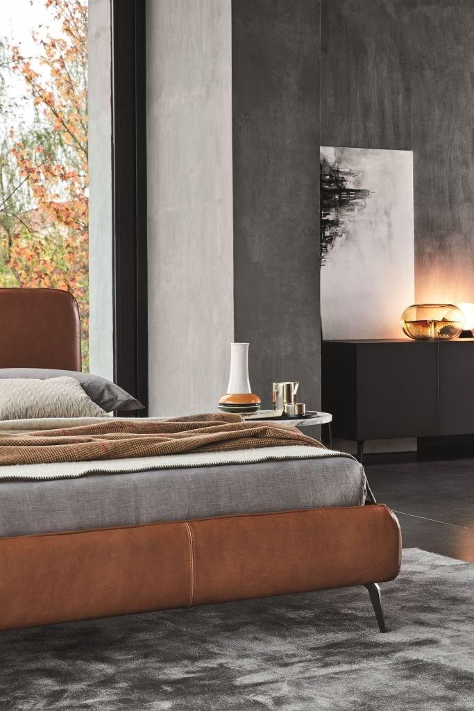 ARIS Upholstered bed with high headboard with upholstered headboard