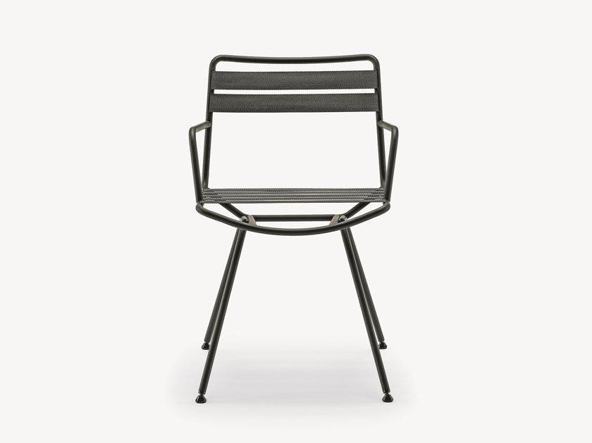 DAN OUTDOOR 2074 Steel garden chair with armrests