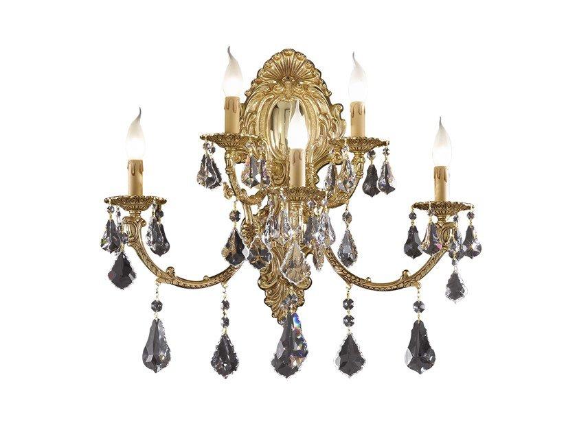 ERMES 099/A5-SH/P French Gold wall lamp with Schoeler crystals