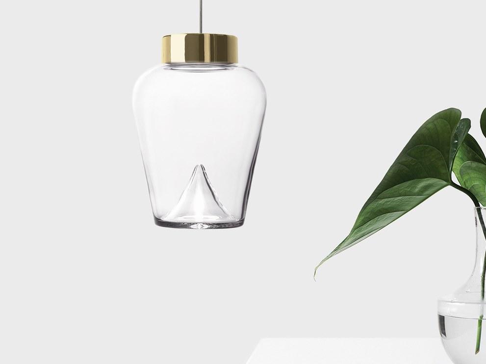 AELLA THIN S LED blown glass pendant lamp