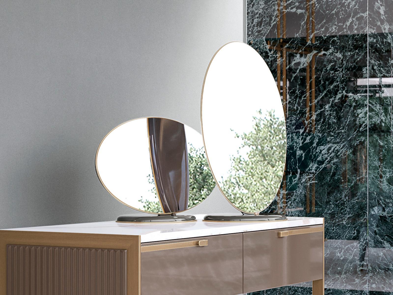 ELLIS Table-top oval framed mirror