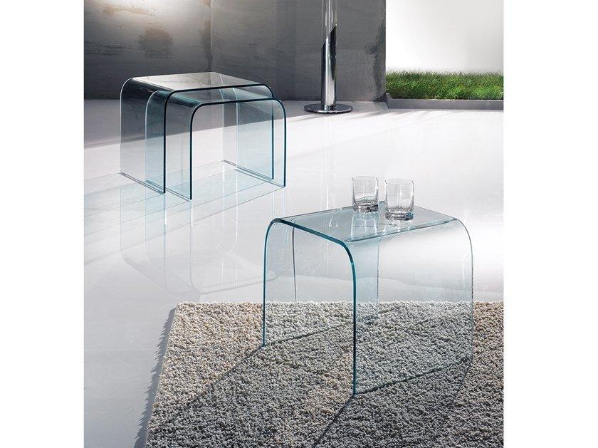 5000 Rectangular glass high side table