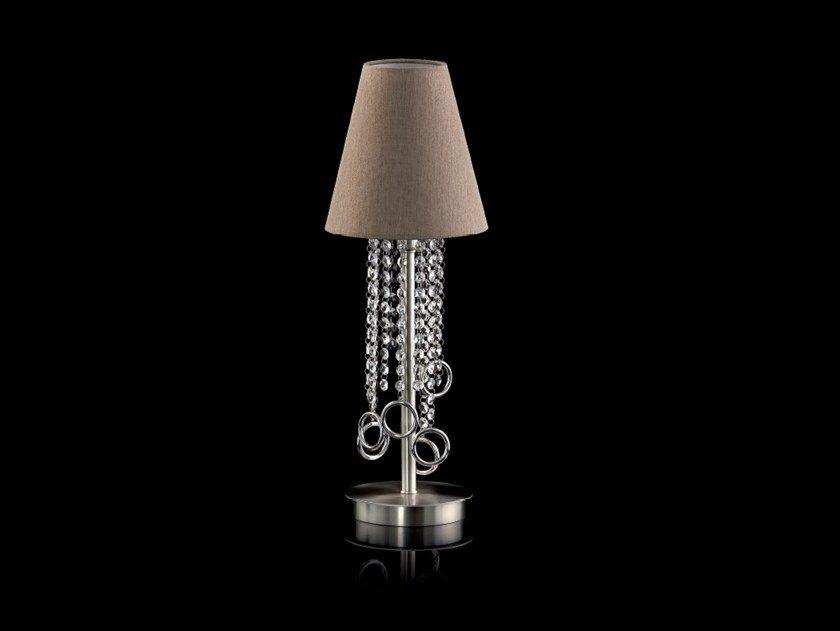 NINA LED direct-indirect light table lamp with crystals