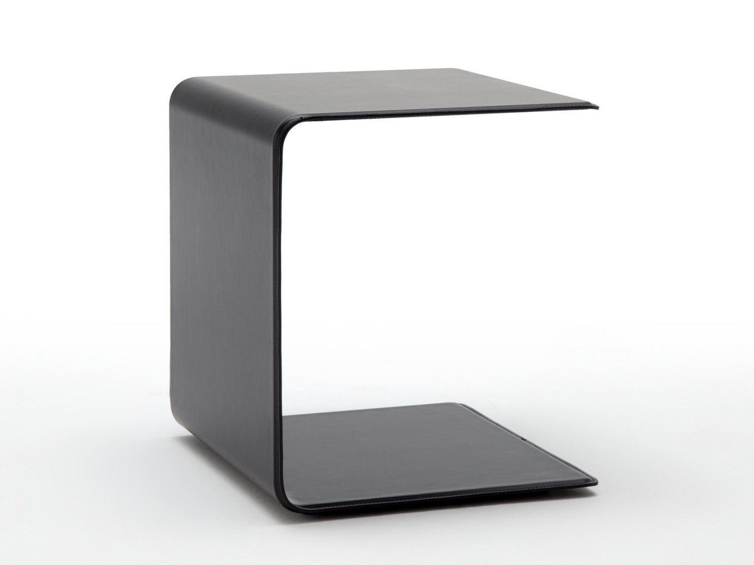 940 Rectangular leather side table