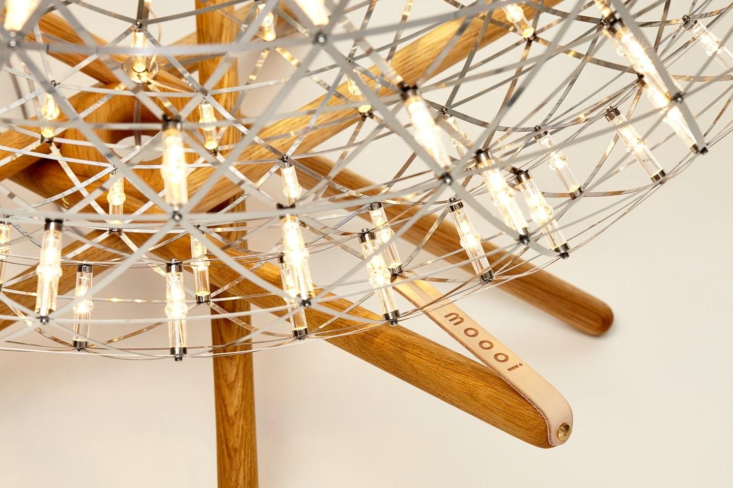 RAIMOND TENSEGRITY FLOOR LAMP LED stainless steel and wood floor lamp