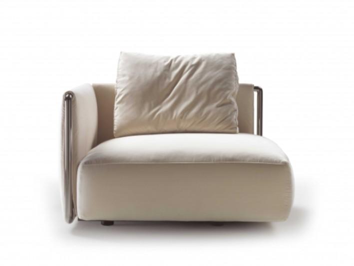EDMOND Fabric armchair with removable cover with armrests