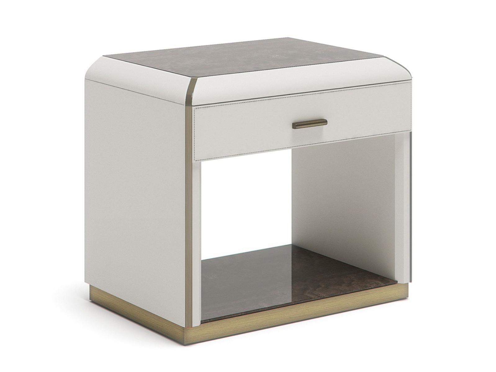 ORION L Rectangular wooden bedside table with drawers