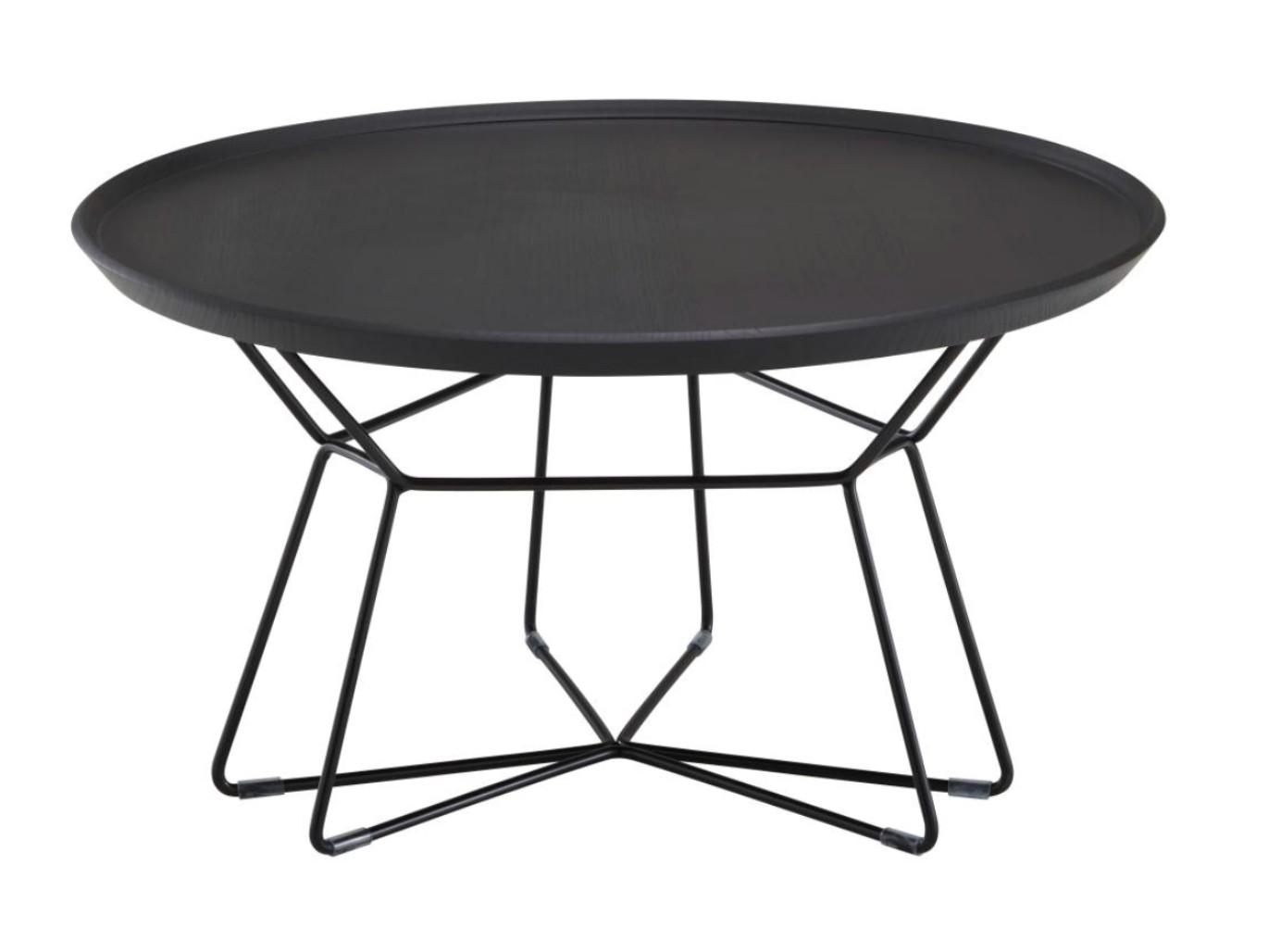FALDA Low round steel and wood coffee table