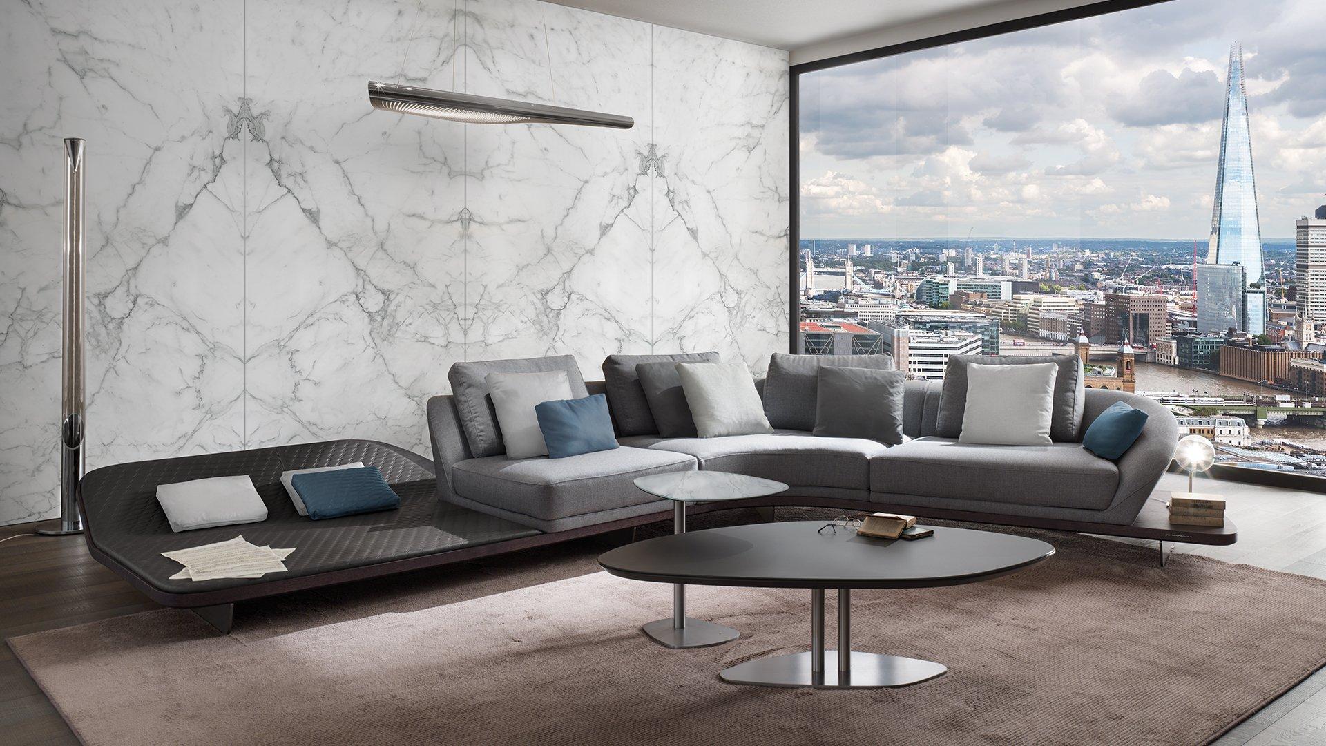 SEGNO Leather sofa with chaise longue SEGNO Leather sofa with chaise longue