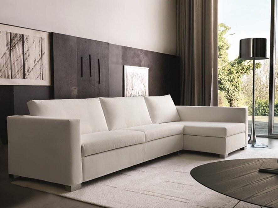 EVERY ONE Fabric sofa bed with removable cover with chaise longue
