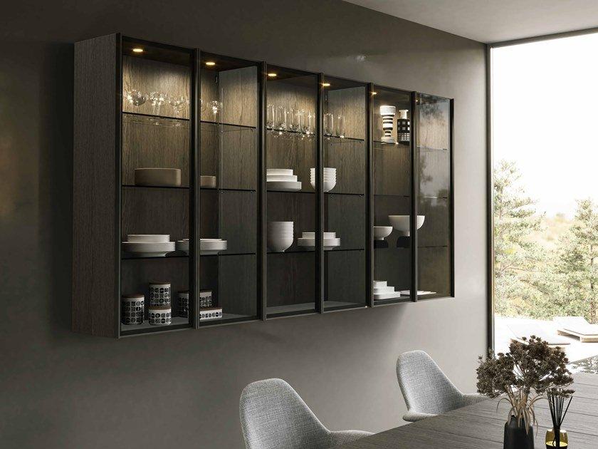 LOUISE Wall-mounted display cabinet with integrated lighting