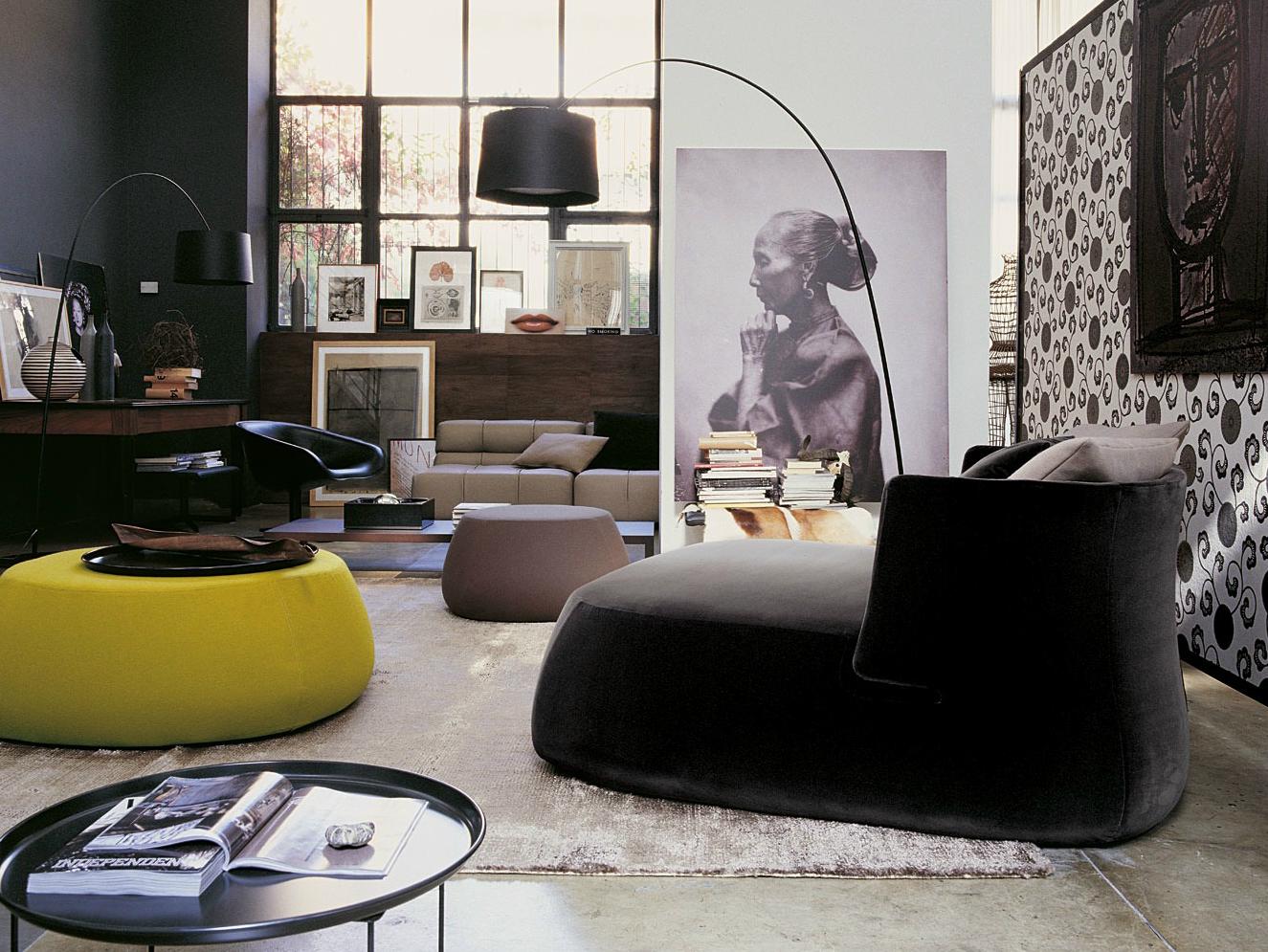 FAT SOFA Round fabric pouf