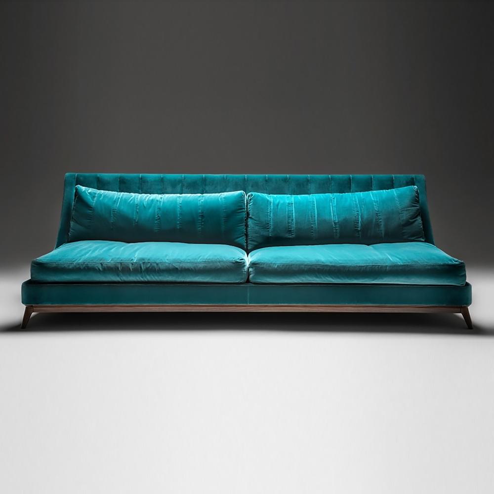 GALATEA Curved velvet sofa