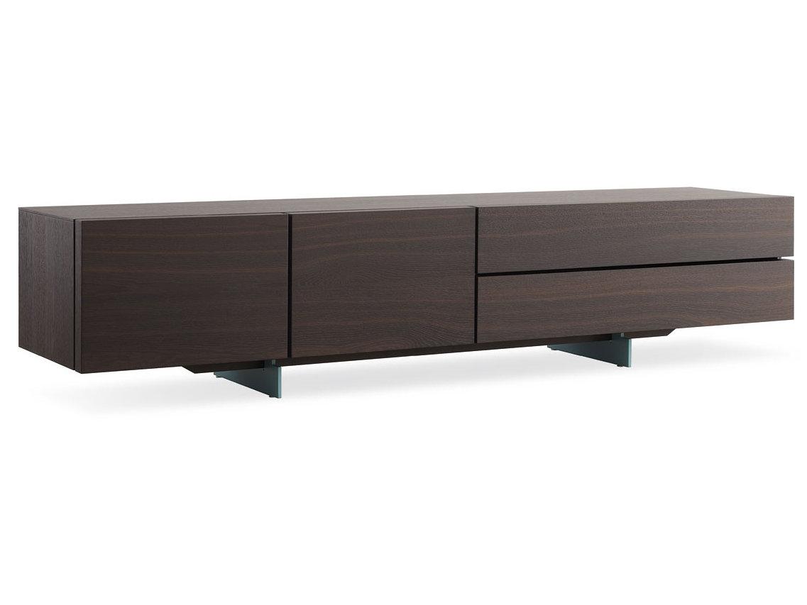 PANDORA Wood veneer sideboard with doors