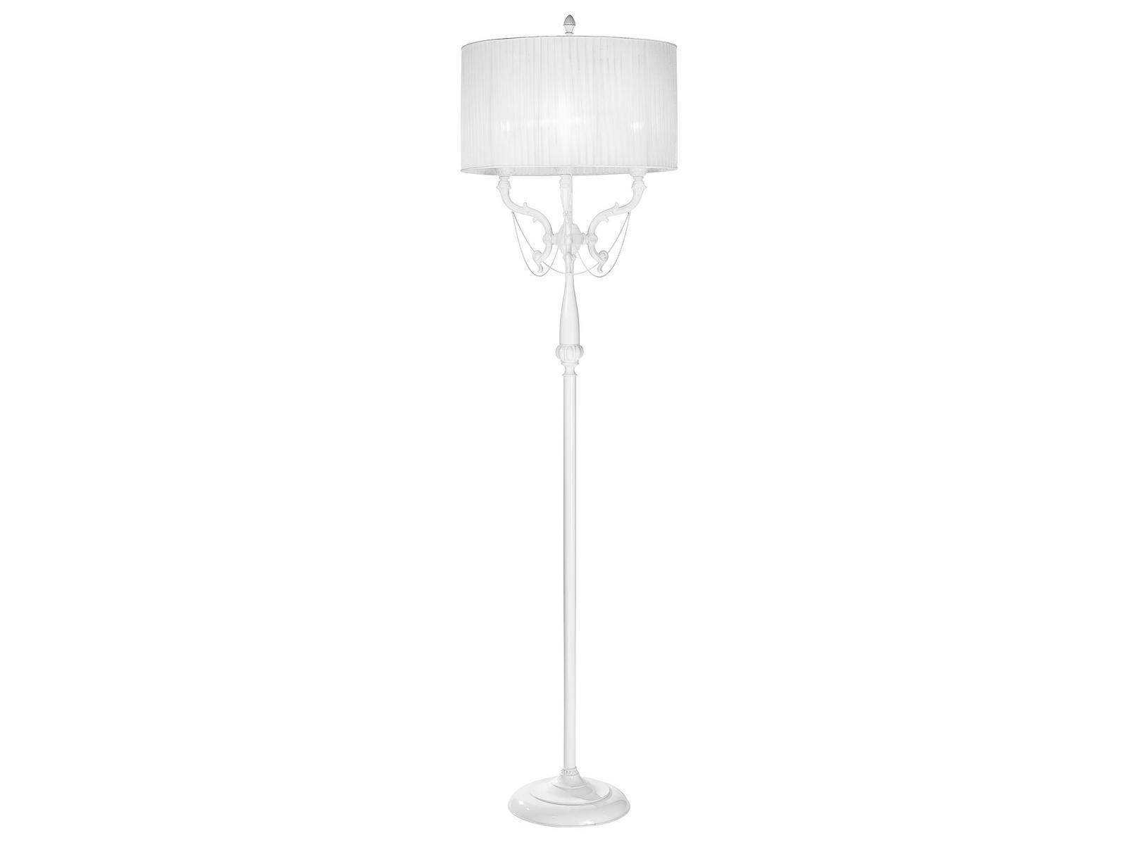 GINEVRA 859/P3 White lacquered floor lamp with shade