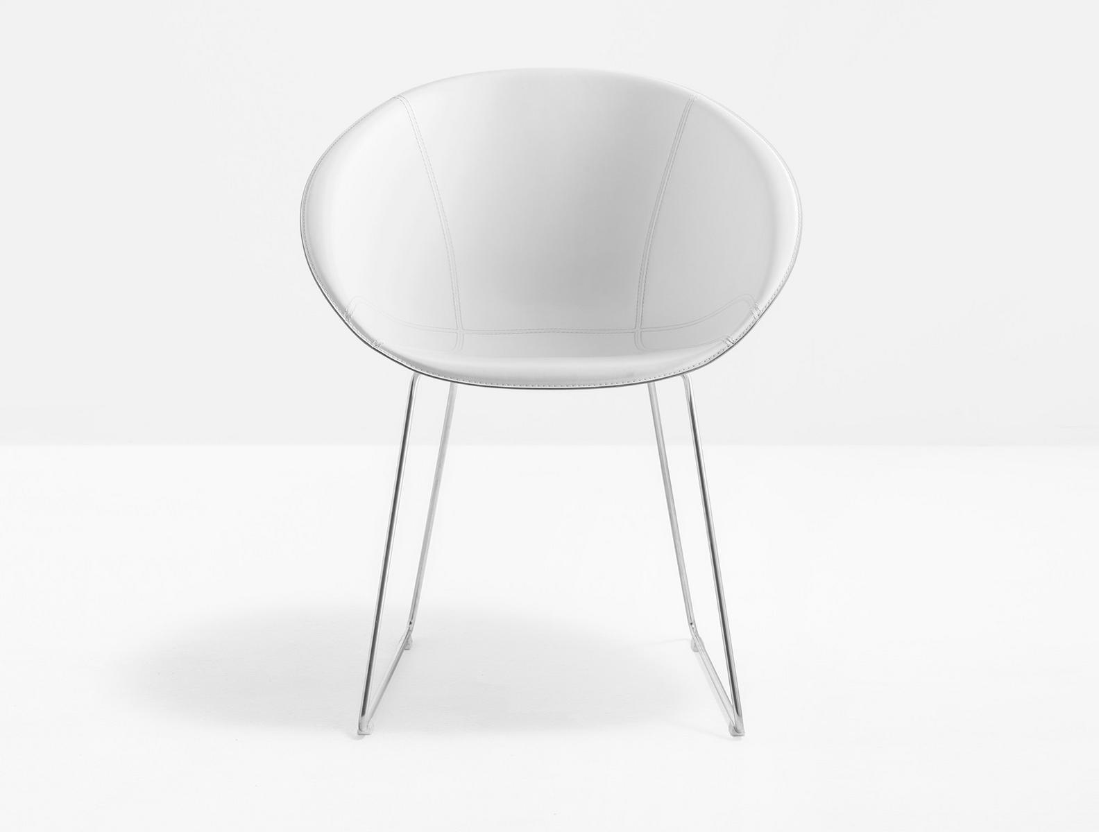 GLISS 930 Sled base tanned leather chair