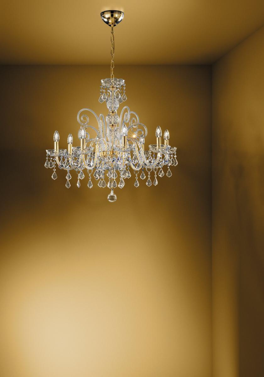 DANDOLO Glass chandelier with crystals