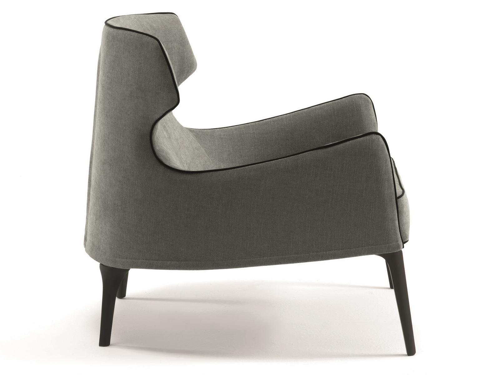 CROSBY BERGERE Fabric armchair with armrests