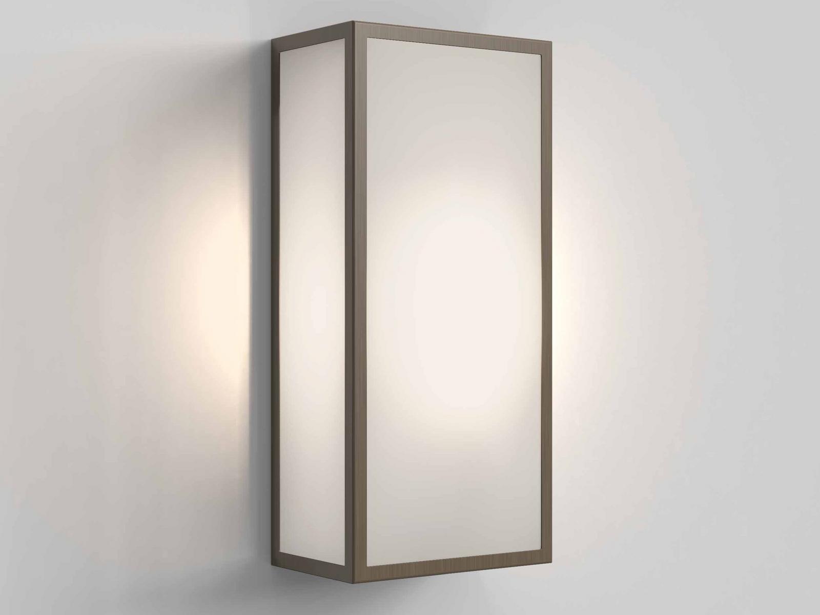 MESSINA 160 II Glass and steel Outdoor wall Lamp with dimmer