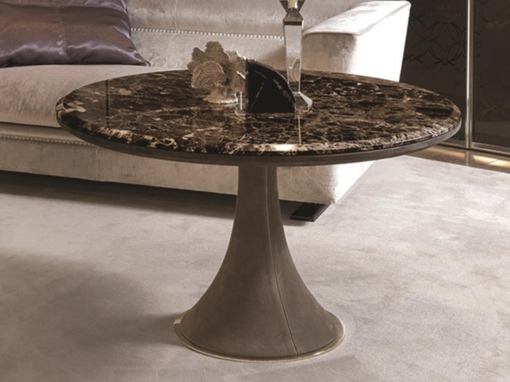 DAVID Round leather coffee table