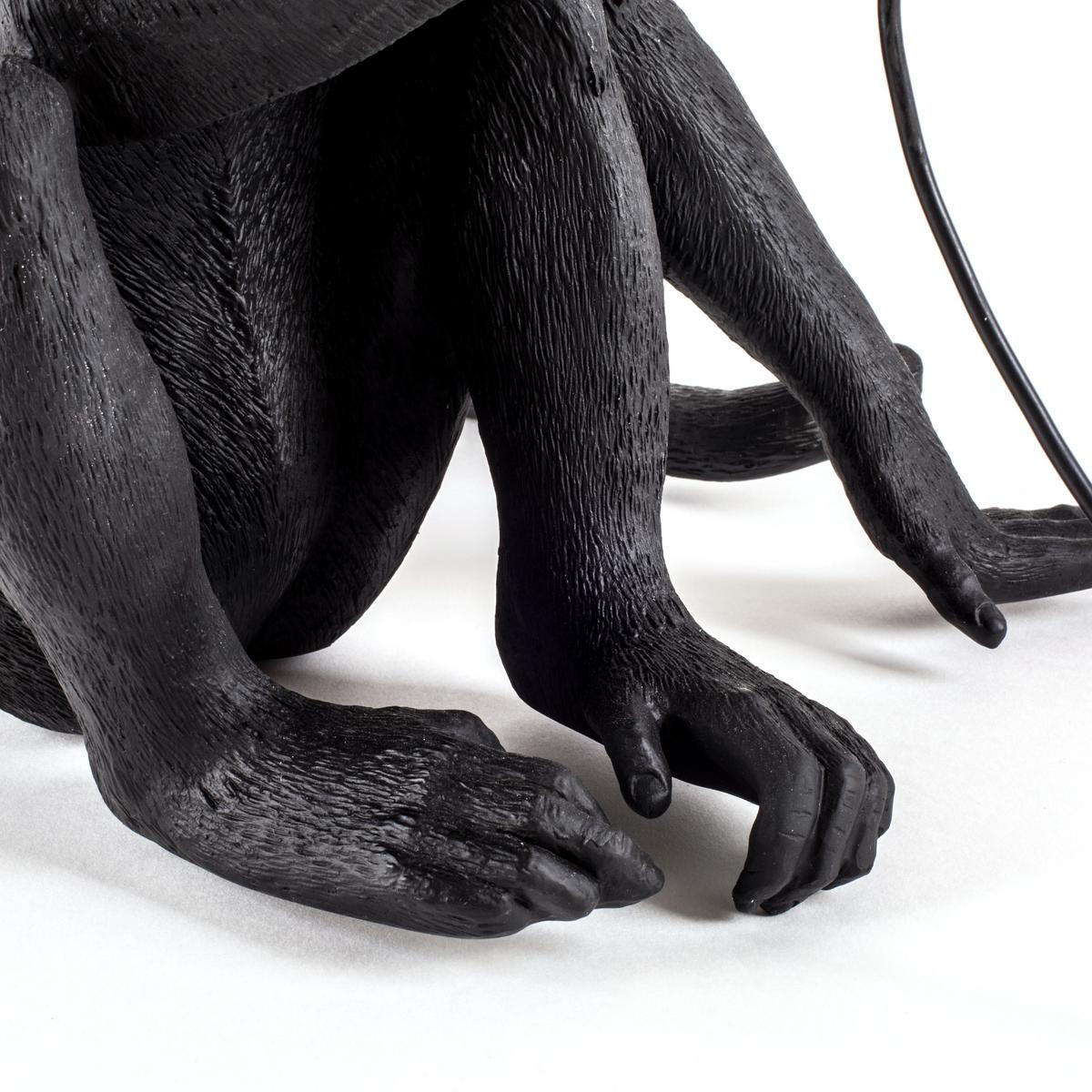 THE MONKEY LAMP BLACK SITTING LED resin floor lamp