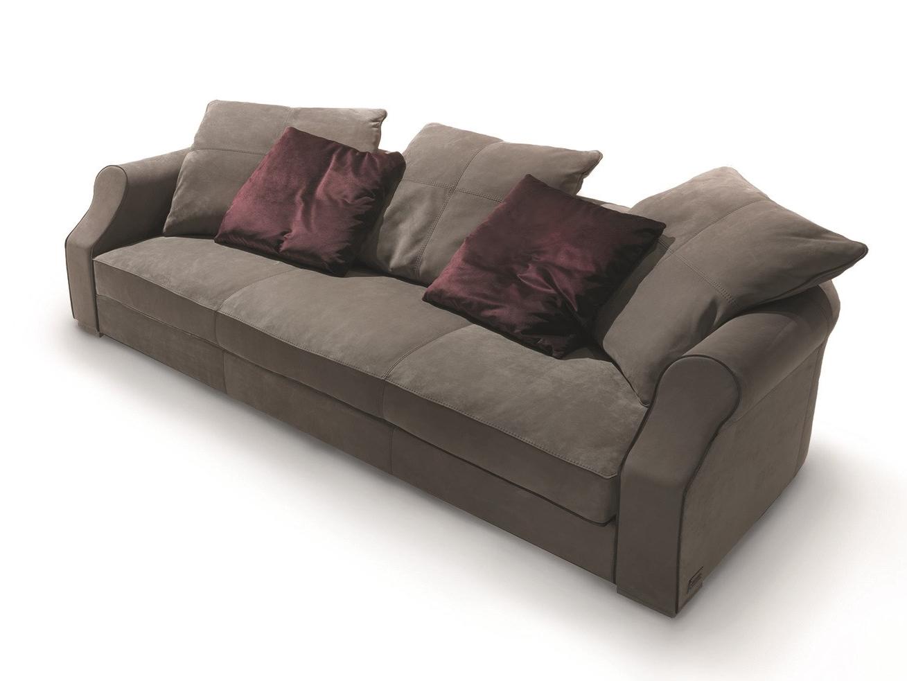 RUBENS FREE BACK CUSHIONS Sectional tanned leather sofa