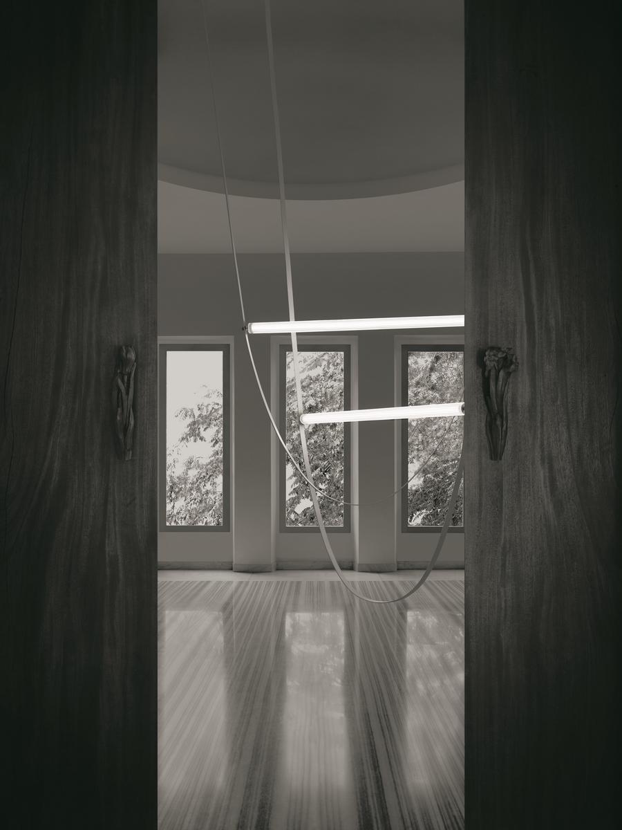 WIRELINE LED rubber and glass pendant lamp