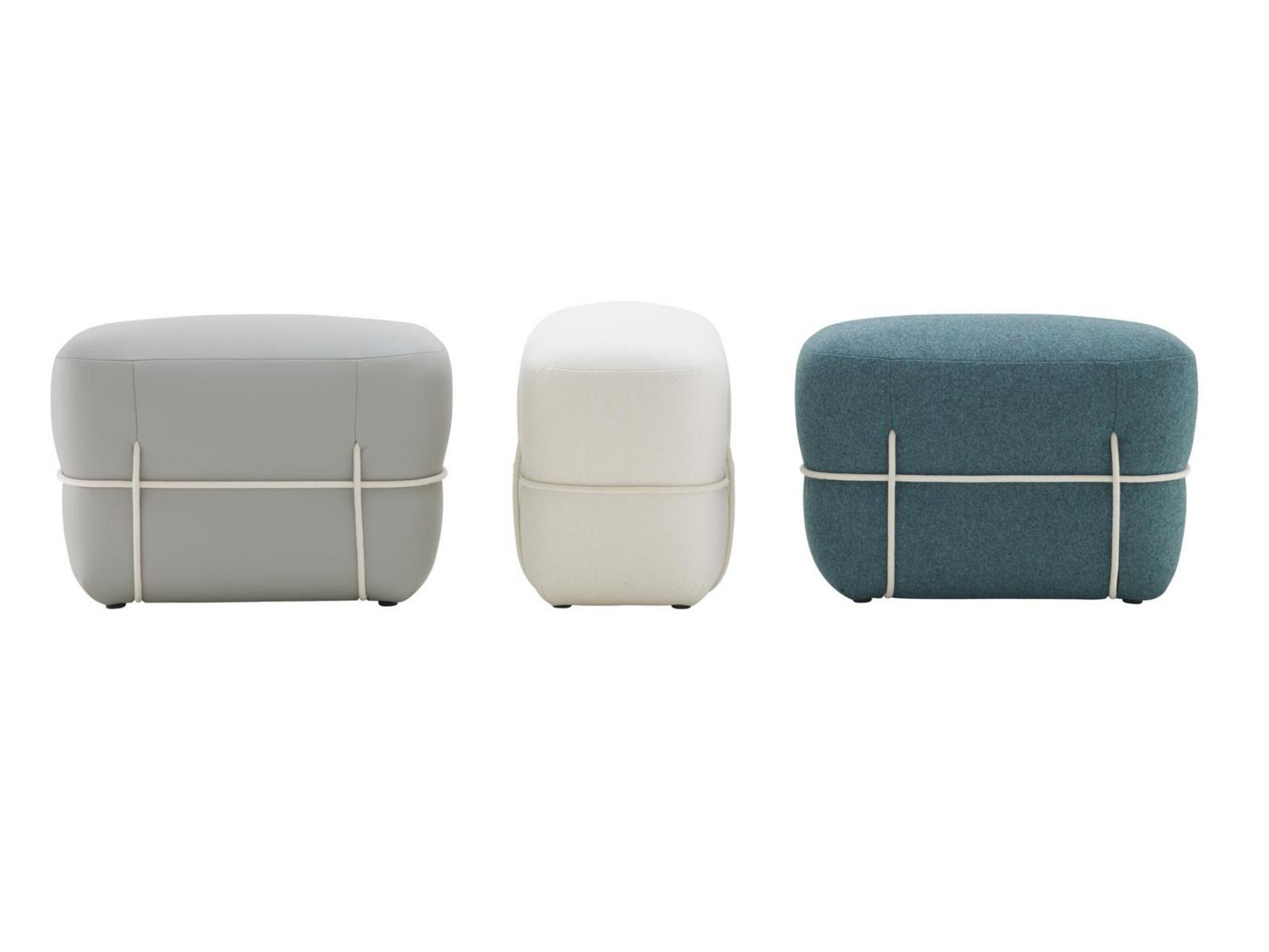 LACE Upholstered rectangular fabric pouf