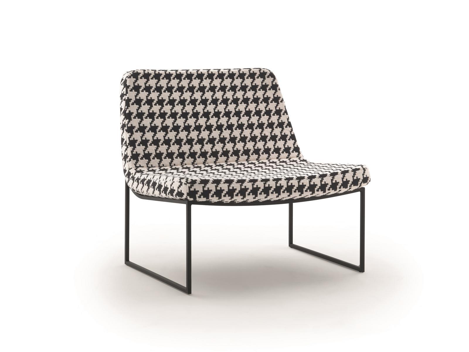 SELLA Sled base tufted upholstered leather armchair