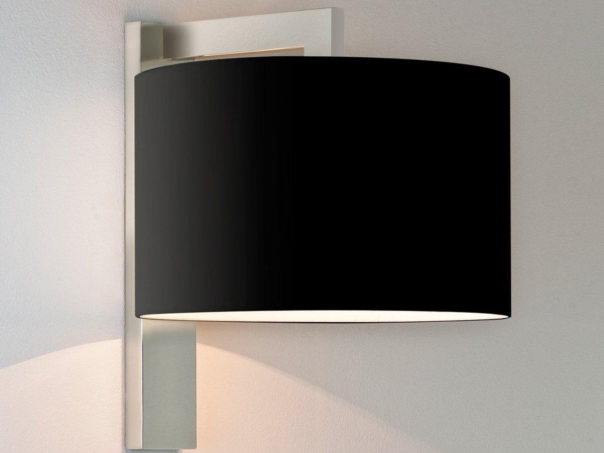 RAVELLO Wall lamp with fixed arm in steel and fabric