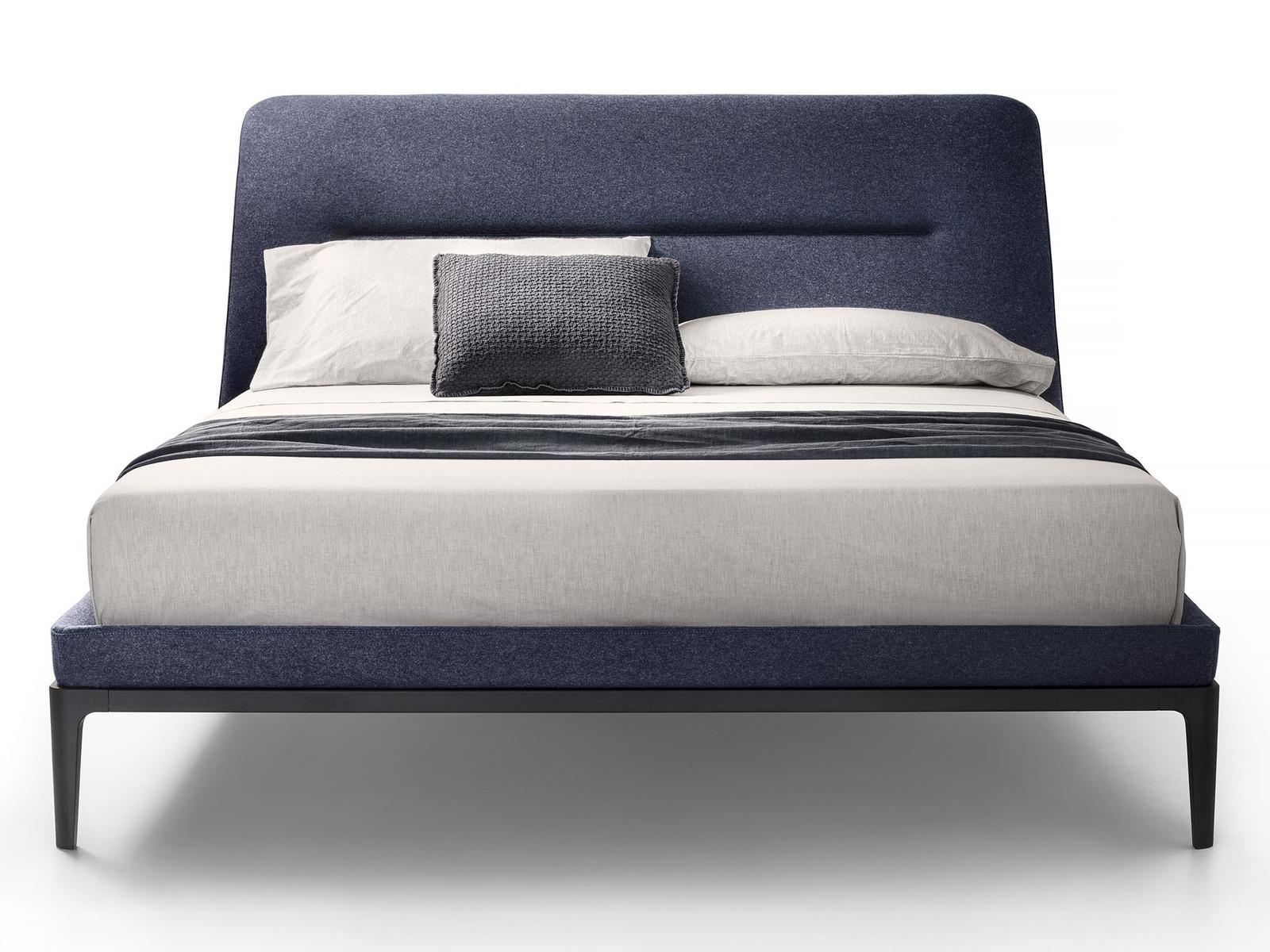 VICTORIANO Fabric double bed with upholstered headboard