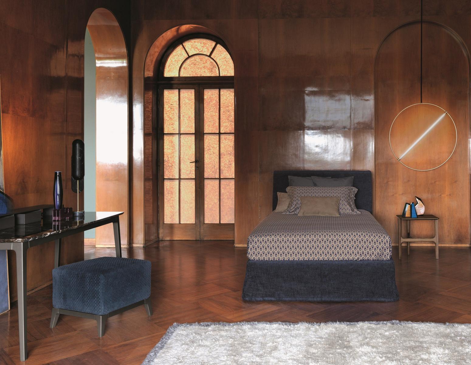 NOTTURNO SHABBY CHIC Fabric single bed with upholstered headboard