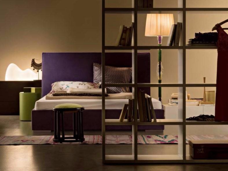 SEMILLON Fabric bed with upholstered headboard