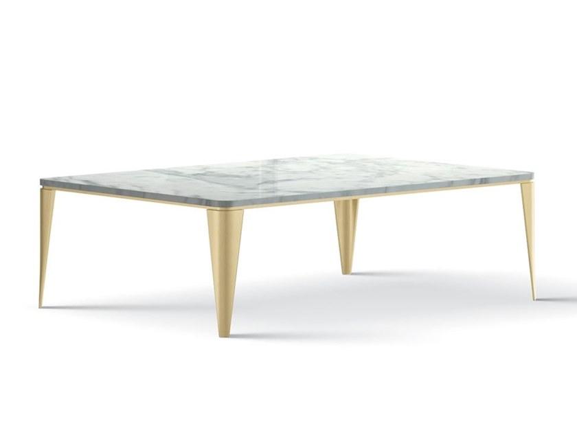 7340 Low rectangular coffee table with marble top