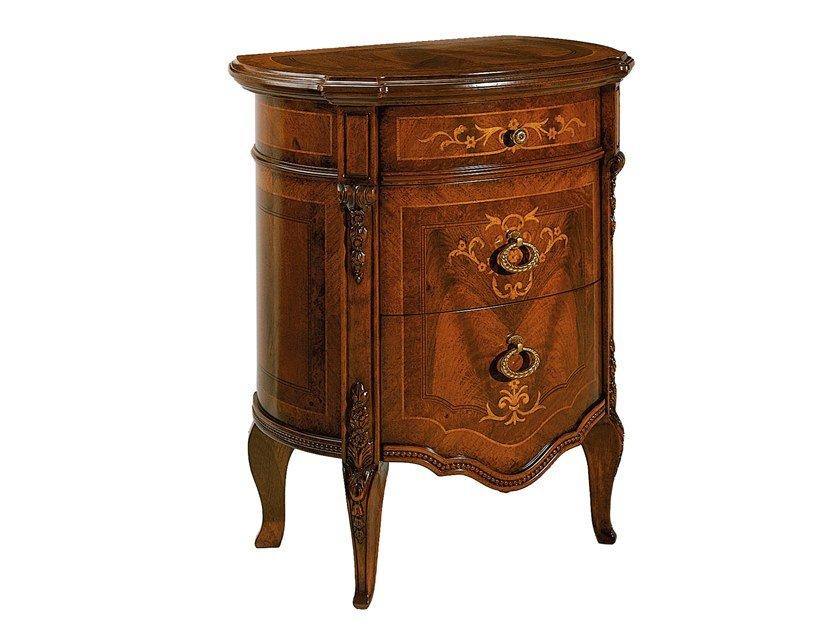 REGGENZA Oval bedside table with drawers