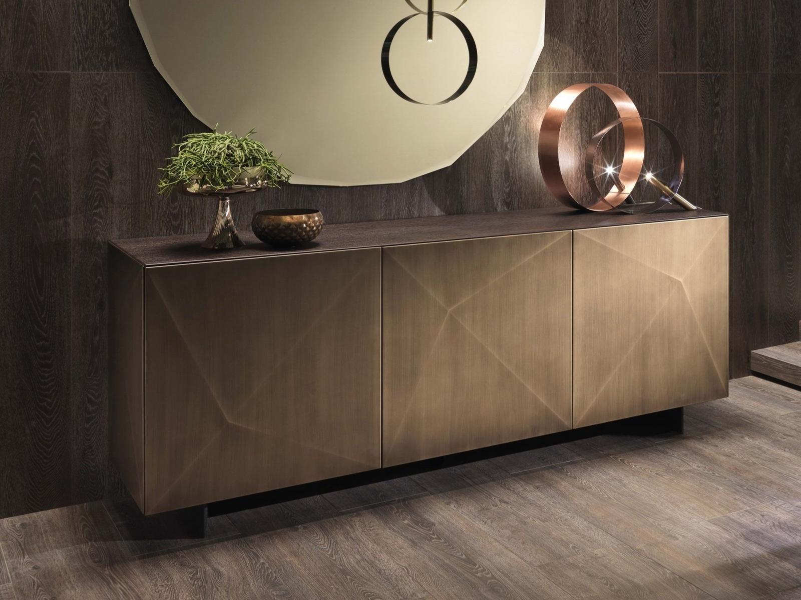 CUBRIC Steel and wood sideboard with doors