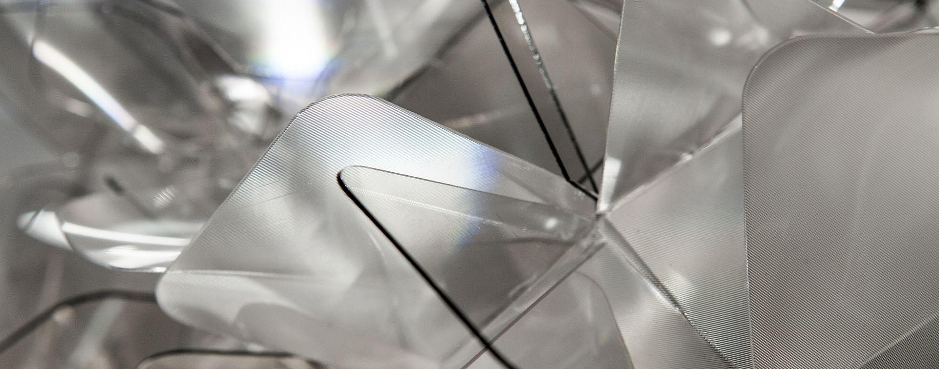 CLIZIA FUMÈ SMALL Lentiflex® and Cristalflex Fumé® LED ceiling lamp