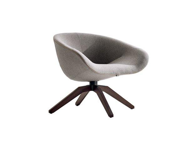 MART Swivel trestle-based fabric easy chair