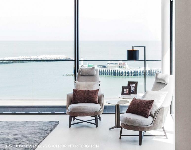 GUSCIOALTO High-back fabric armchair