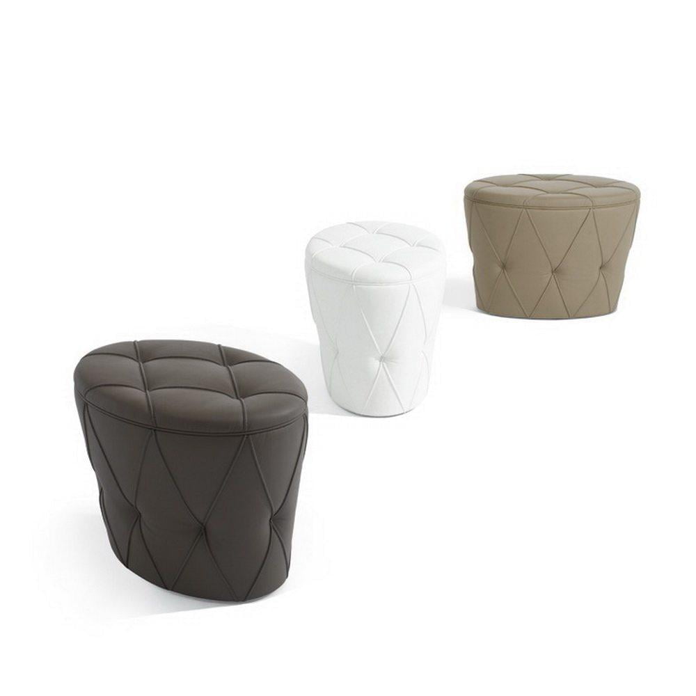 PINKO Oval leather pouf