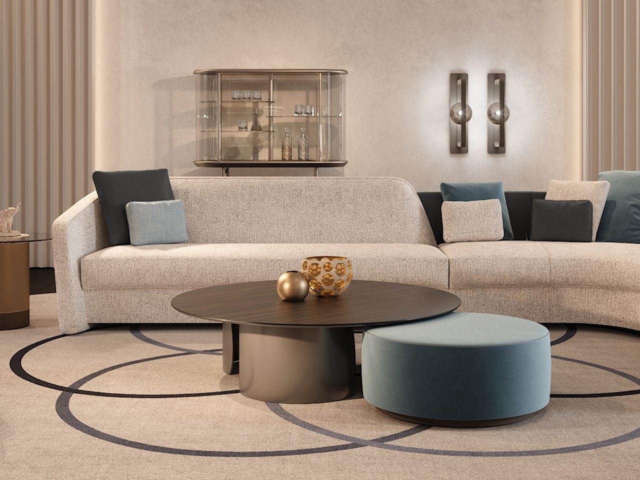 PETALO 40 Low round glass coffee table
