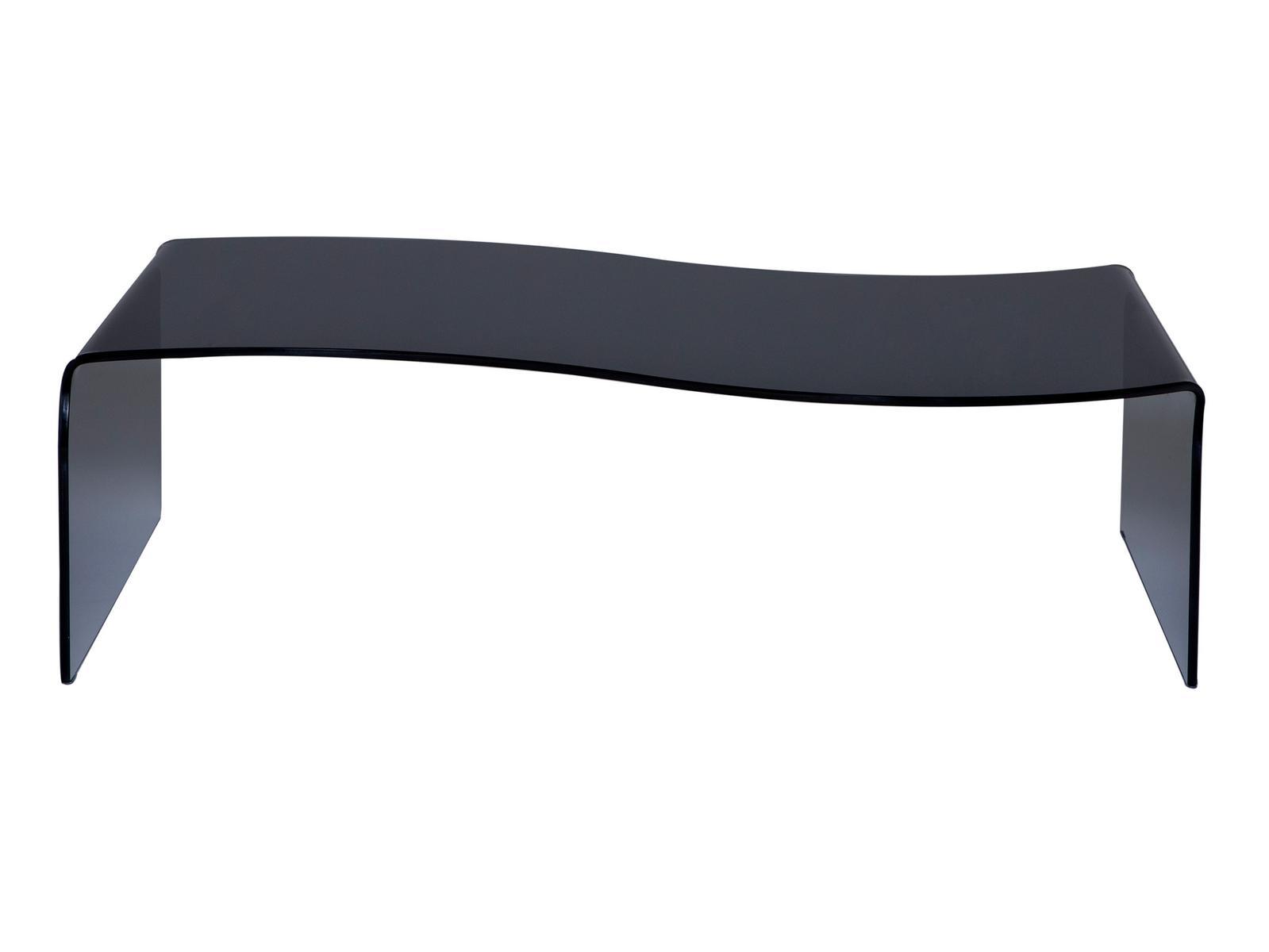 FLOW Low rectangular glass coffee table