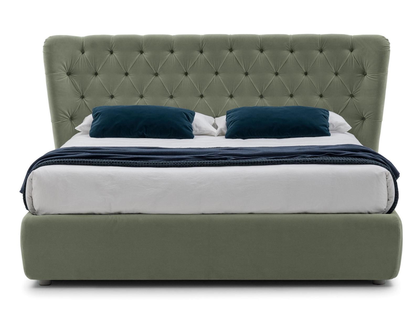 SELENE Storage bed with tufted headboard