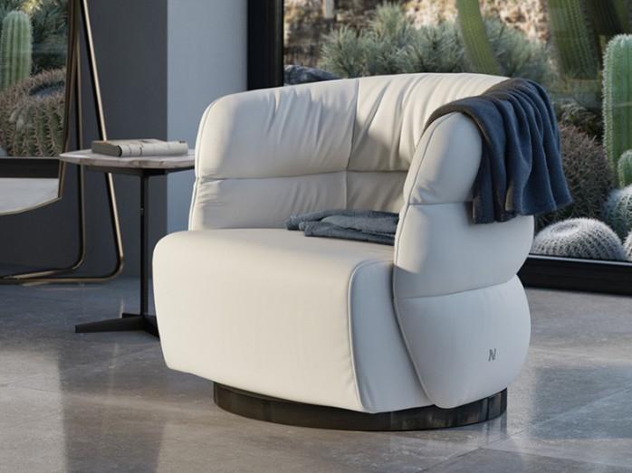 COUTURE Leather armchair with armrests