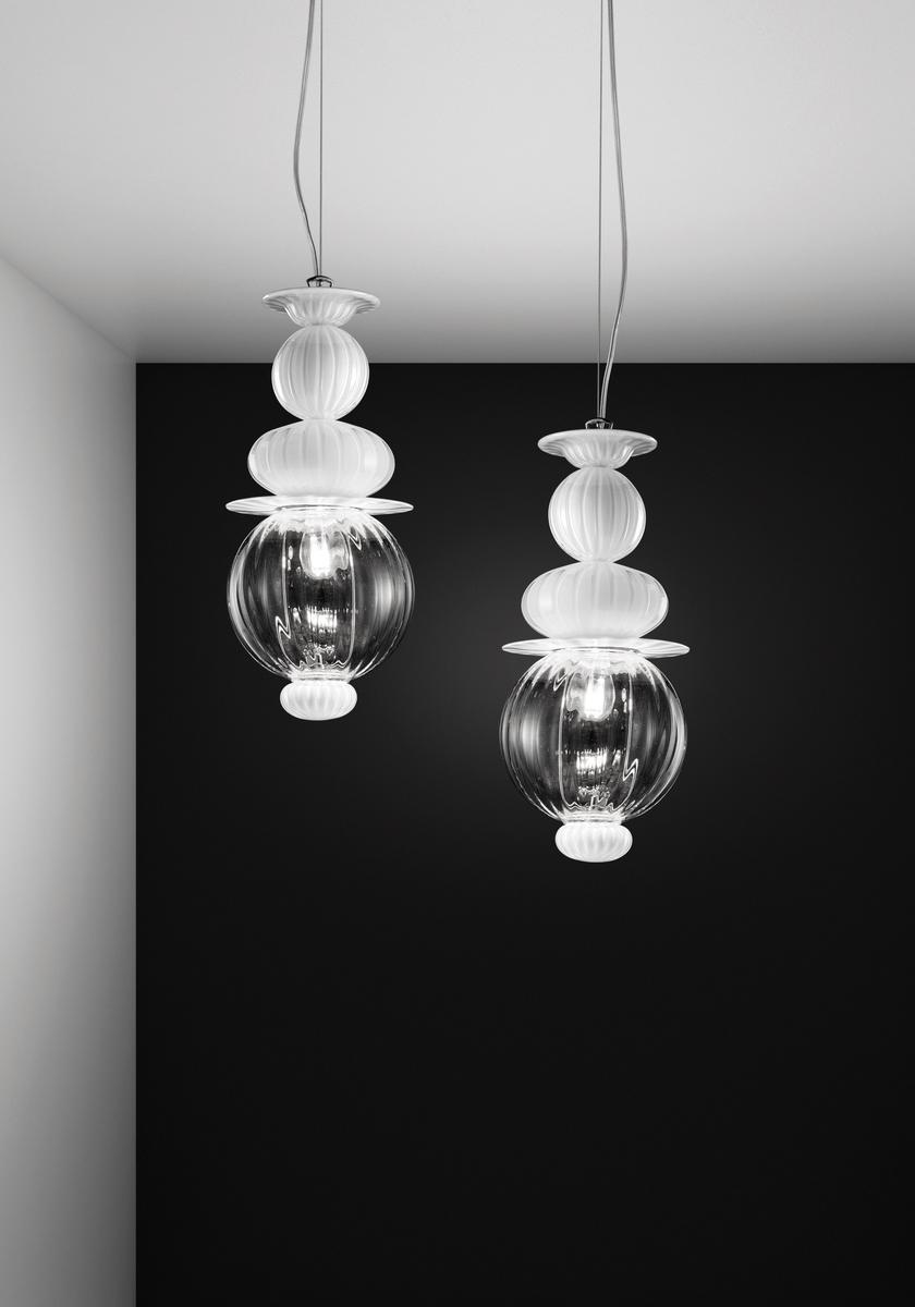 IGLOO Blown glass pendant lamp