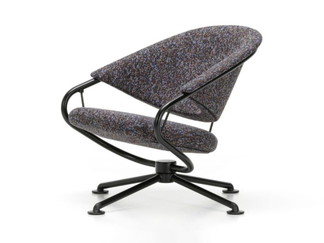 CITIZEN LOWBACK Swivel fabric easy chair with 4-spoke base with armrests