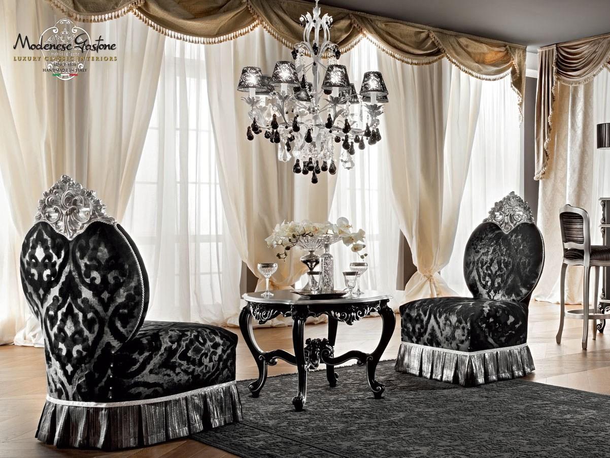 12437 Upholstered fabric armchair